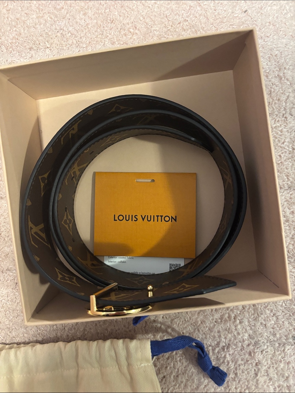 Louis Vuitton Black and Brown Reversible Monogram Belt with Gold LV Buckle - Picture 2 of 2
